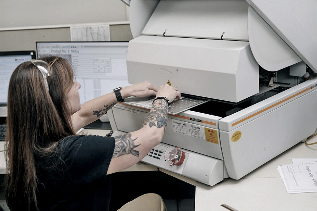 Quality control lab testing of precision-electroplated components to ensure zero-defect manufacturing.